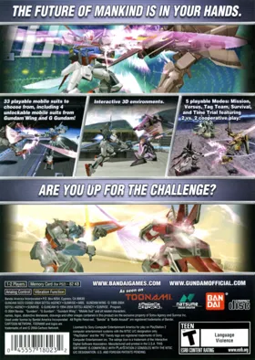 Battle Assault 3 featuring Gundam Seed box cover back